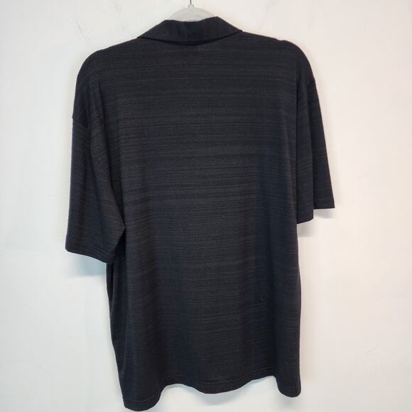 Phillipe Marcel Hidden Button Up Shirt Mens XL Black Textured Collared Clubbing - Picture 3 of 12